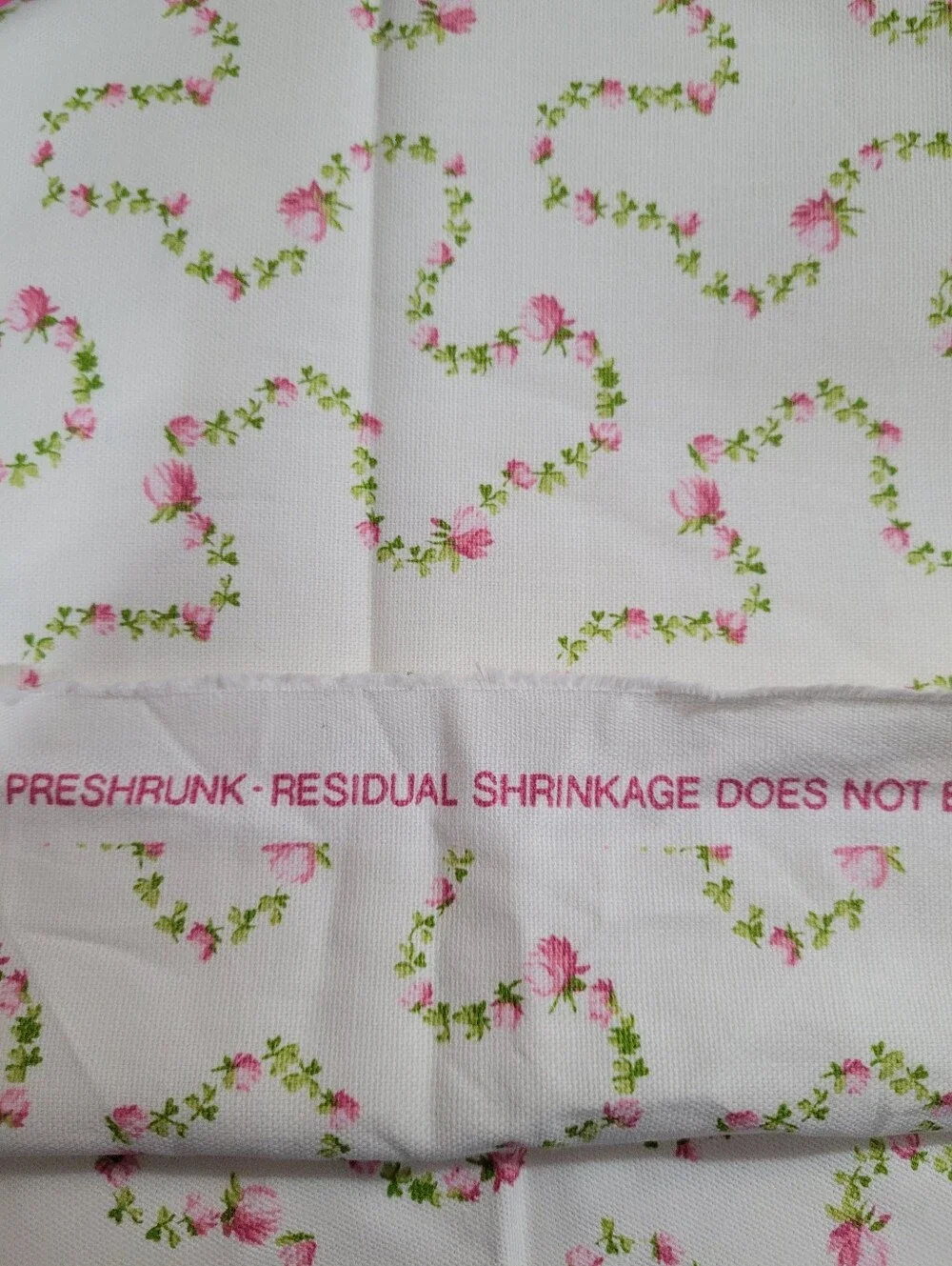 John Wolf Decorative Fabrics Pink Floral Vine Cream Sewing Fabric (1502)